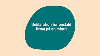 Deklaration för enskild firma [upl. by Onairotciv]