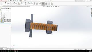 THREAD ASSEMBLY IN SOLIDWORK  Nut bolt and washer assembly within SolidWorks [upl. by Russon]