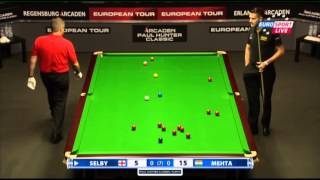 Aditya Mehta  Mark Selby Frame 1 Snooker Paul Hunter Classic 2013  Round 8 [upl. by Queena]