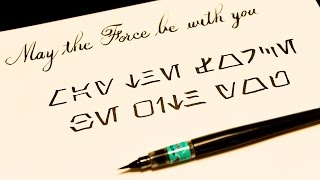 asmr May the Force be with you Aurebesh and Copperplate brush pen [upl. by Sabella]