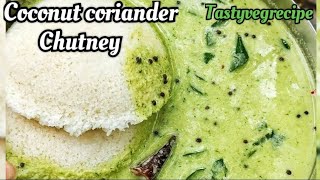 Coconut coriander chutney recipe  South Indian style green chutney for idli dosa and uttapam [upl. by Lovett]