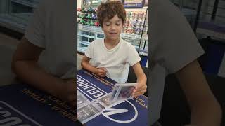 Young collector with a PSA reveal WheelHouseCards on Topps trading card day sportscards [upl. by Danczyk]