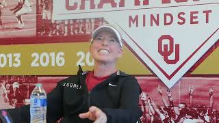 SOFTBALL OU head coach Patty Gasso talks upcoming Mary Nutter Collegiate Classic [upl. by Rotberg358]