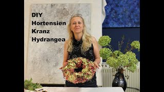 diezürcherin Hortensien Kranz Hydrangea dekoration floristik Lektion floraldesign diy deutsch [upl. by Sokram]