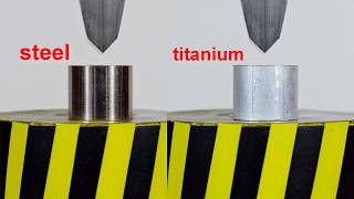 HYDRAULIC PRESS KNIFE VS CARBON FIBER AND TITANIUM [upl. by Olimac]