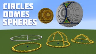 Simple Ways to Build Circles Domes and Spheres from Scratch  Minecraft Tutorial [upl. by Esekram]