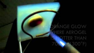 Aerogel Superinsulation Blowtorch Demo Hersheys Kiss [upl. by Notyalc]