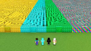 ALL BLOCK INFINITY MAZE CHALLENGE Minecraft NOOB vs PRO vs HACKER vs GOD 100 TROLLING HARD LONG [upl. by Ardell640]