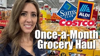 ✨OnceAMonth Grocery HAUL✨SAM’S CLUB COSTCO ALDI  More  Shop with me  see ALL the prices [upl. by Isadora]