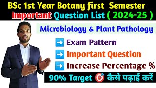 BSc first Year Botany 1st Semester first Paper important Question list for 202425  Exam Paper BSc [upl. by Firooc]