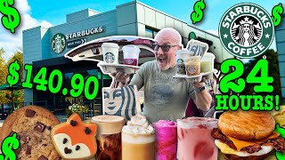 Eating at Starbucks For 24 Hours Stealth Camping [upl. by Enetsirhc]