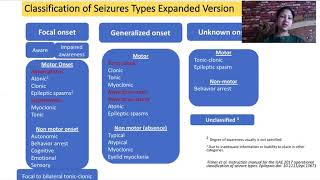 Daniel H Lowenstein MD Seizures and Epilepsy Part 3 Classification of Seizures [upl. by Ahseela]