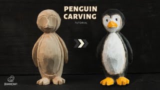 Carving a Penguin  Wood Carving Tutorial [upl. by Allicsirp429]