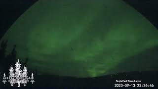 Aurora Borealis in Fairbanks Alaska night beginning September 13 2023 [upl. by Gustafson812]