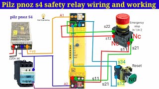 How to wire up a safety circuit with Pilz safety relays Pnoz  X3  Part 3 [upl. by Laekim]