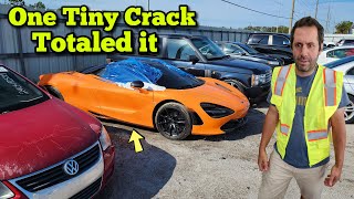 I Found a Brand New 300000 McLaren at the Scrap Car Auction You Wont Believe why it was Totaled [upl. by Melisandra]