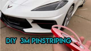 DIY How to do 3M Pinstriping in your car my car C8 Corvette [upl. by Camella]