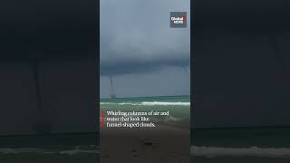 Tornado waterspouts spotted across US beaches lake over weekend Florida Ohio [upl. by Roland612]