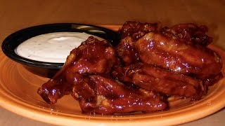 Spicy Bourbon BBQ Hot Wings w Blue Cheese Dip [upl. by Ary374]