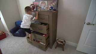 Watch a Toddler Easily Pull Down Furniture As IKEA Issues Warning [upl. by Atnicaj]