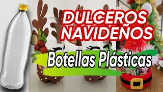 2 Increíbles DULCEROS NAVIDEÑOS Reutilizando Botellas Plásticas Fácil de hacer Garrafa Pet [upl. by Cristiona]