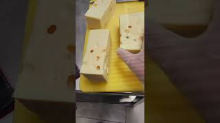 Emmental cheese slicing Libran food and travel Food Ideas Cheese Blocks Yt shorts video [upl. by Aisylla60]