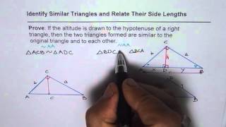 Altitude To Hypotenuse Three Similar Triangles Geometric Mean Theorem [upl. by Ardnauqal]