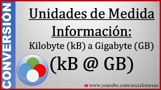 Convertir de Kilobyte kB a Gigabyte GB  kB a GB [upl. by Darom525]