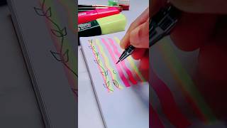 5 quick and easy border design 😱💖 with highlighter pen art shorts satisfying [upl. by Hogen]