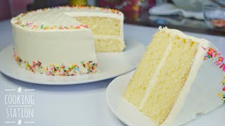 The Best Moist Vanilla Cake With Easy Butter Cream  เค้กวานิลลา พร้อมสูตรบัตเตอร์ครีม [upl. by Clyve]