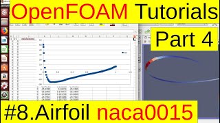 OpenFOAM Tutorials Airfoil naca0015 Part4 Postprocessing 08 [upl. by Ysdnyl]