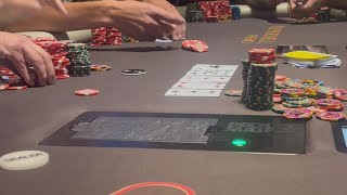 HOW TO SPOT POKER PROS and I flop bottom set against top 2 pair  Poker Vlog 225 [upl. by Annaej612]