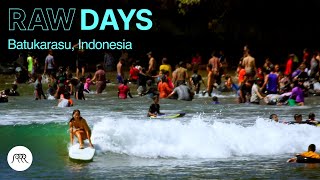 RAW DAYS  Extremely crowded beach at Batukaras  Longboard surfing with Josie Sarah Ikit [upl. by Oneil]