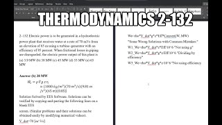 Thermodynamics 2132 Electric power is to be generated in a hydroelectric power plant that receives [upl. by Gunthar]