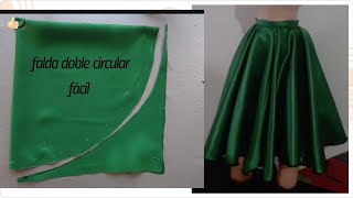 ☂️falda doble circular tutorial completo corte y costuramanera fácil y sencillaplato paraguas☂️ [upl. by Atiuqat]