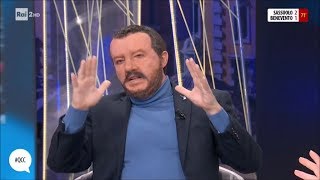 Matteo Salvini e le consultazioni politiche  Quelli che il calcio 15042018 [upl. by Acinad]