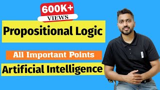 Propositional Logic in Artificial Intelligence in Hindi  Knowledge Representation  All Imp Points [upl. by Onateyac]