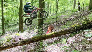 Jumping The 450L Over My Girlfriend  Alexis Sends It On The Pit Bike [upl. by Schoening609]