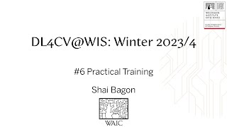 DL4CVWIS Winter 20234 6 Practical Training [upl. by Vonnie]