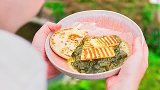 Indisches Spinat Curry  Palak Paneer Rezept [upl. by Gaskin486]