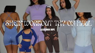 LULULEMON DUPES  SHEIN WORKOUT HAUL UNDER 200 [upl. by Kobi423]