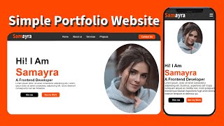 Create Simple Personal Portfolio Website using HTML amp CSS  Step by Step Tutorial  portfolio [upl. by Esirrehc980]