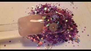 Using Chunky Glitter Mix with Builder Gel  Tutorial [upl. by Naruq]