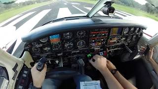 Seneca II Takeoff  Pilot View [upl. by Lovering]