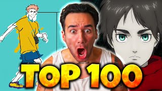 TOP 100 MOST LISTENED ANIME ENDINGS OF ALL TIME🔥  REACTION [upl. by Narmak464]