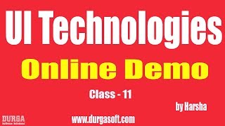 Learn UI Technologies Online Training  Class  11 by Harsha Sir [upl. by Mauretta]