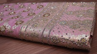 ARNG3144 quotThe Lace Pinkquot Vol 3 Premium Banarasi Silk SareeSilkAcrylic StonesSilver Zari [upl. by Anim47]