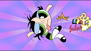 How to Draw Powerpuff Girls Buttercup Slipping on a Banana Peel drawing and coloring cartoon [upl. by Selene448]