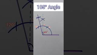 How To Construct 105 Degree Angle With Compass  shorts short ytshorts 345degreeangle [upl. by Imotih80]