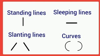 Standing lineSleeping lineSlanting linecurveBasic lines and curve practice in four line book [upl. by Navanod]